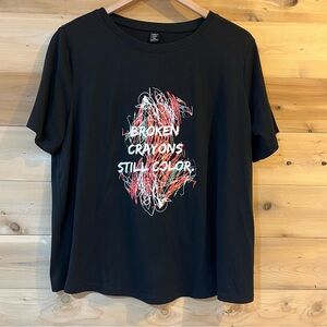 Shein “Broken Crayons Still Color” oversized lounge tshirt NWOT